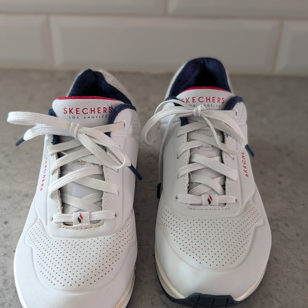 Skechers Los Angeles Women’s Sneakers – White/Navy/Red – Size 6.5 - Picture 6 of 10